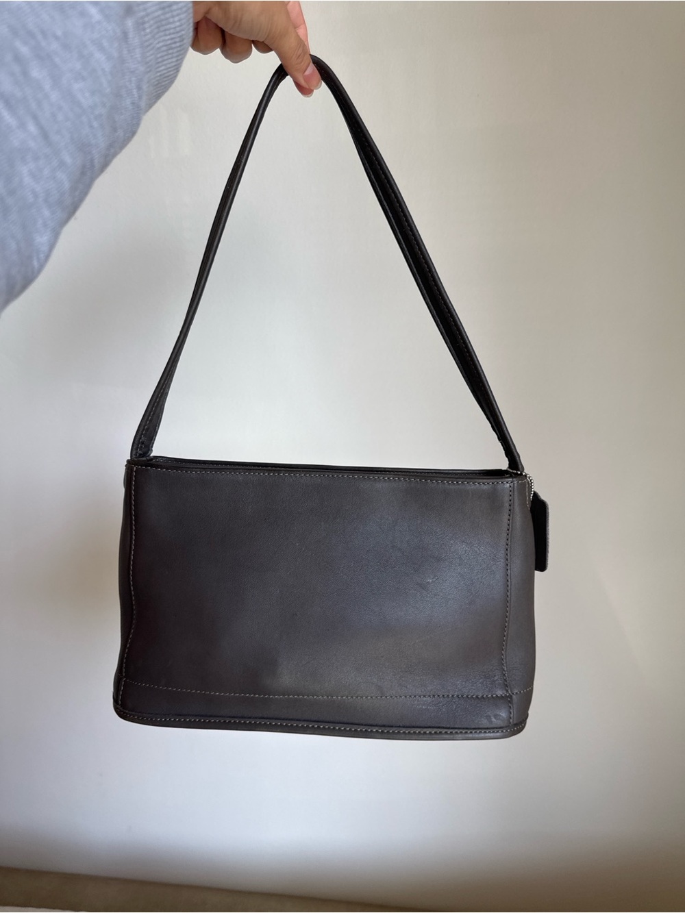 Coach Dark Grey Leather Shoulder Bag 9309